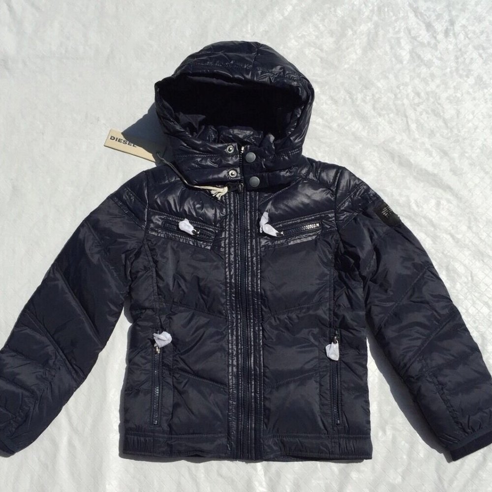 DIESEL*Navy Blue Hooded 'Janton' Jacket Coat $209 - Picture 3 of 6